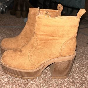 Brown chunky heel